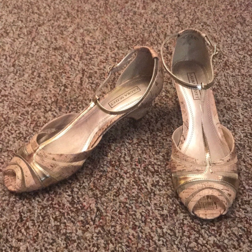 Laura Scott cork mini heel